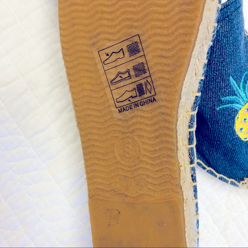 Soludos Denim Pineapple shoes Sz 8 - Picture 8 of 8